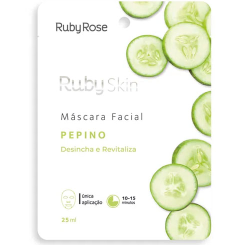 HB-702 Máscara Facial de Tecido Pepino - Desincha e Revitaliza – Ruby Rose-0