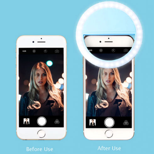 LSC-01-Azul Selfie Led - Anel de Led para Celular-14197