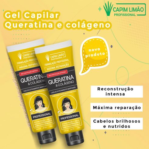 Gel Capilar Queratina e Colágeno Capim Limão VAL 06/24-0