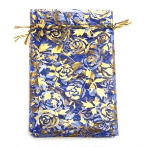 Saquinho de Organza 9x12 Pacote com 100 unidades - Cor: Flor Azul-0