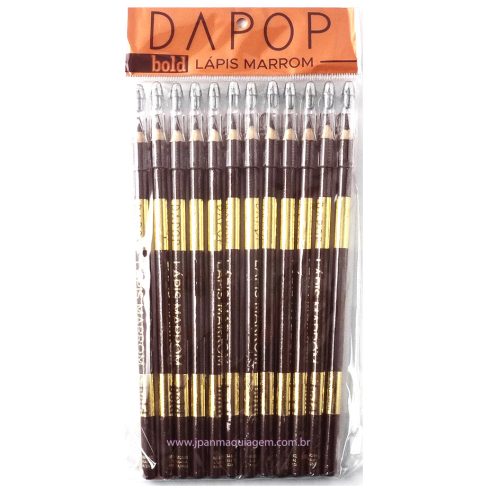 HB100141 Lápis Madeira Marrom Com Apontador DAPOP - Pacote com 12 unidades - VAL 03/23-0